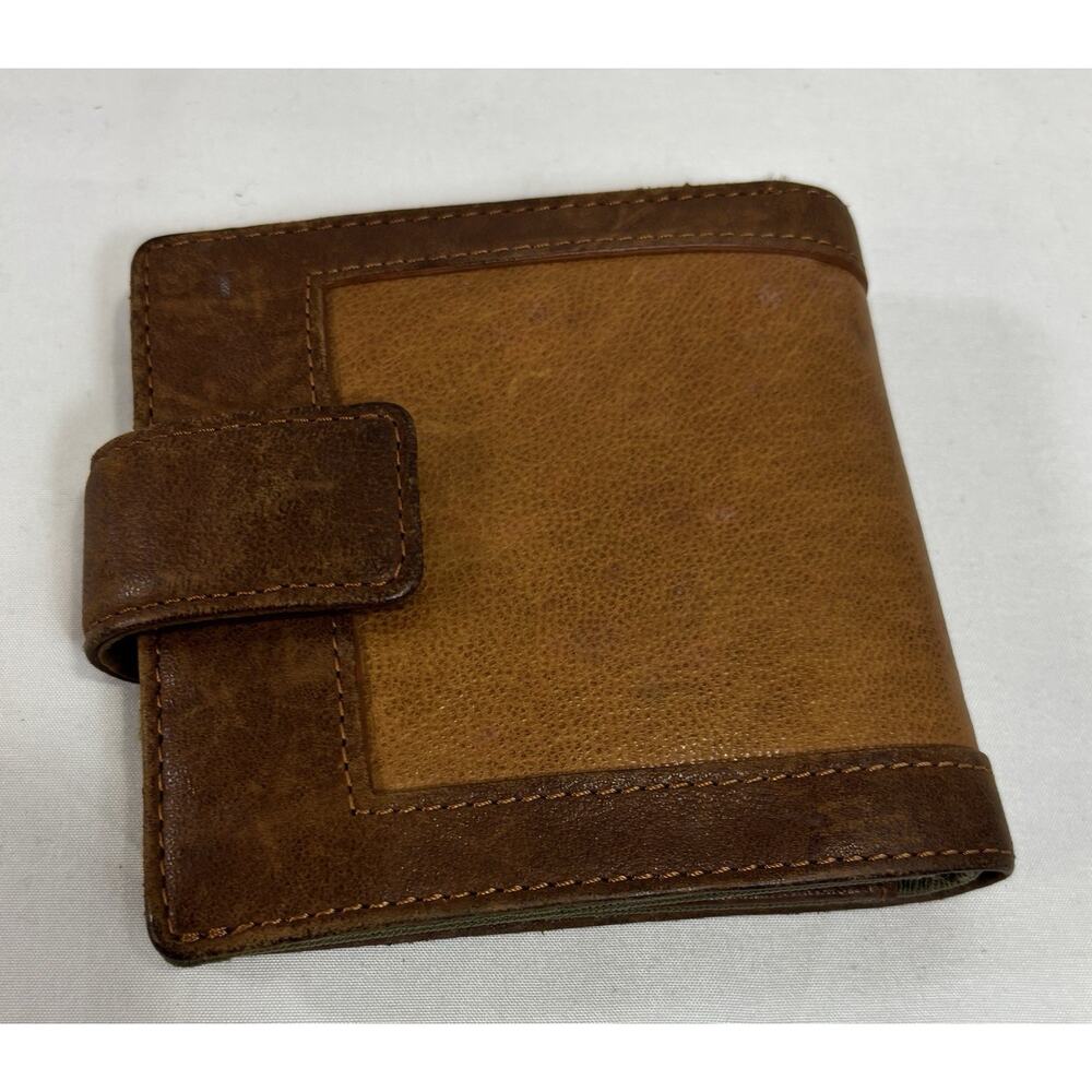Duluth Trading Co Canvas Leather Bifold Wallet Olive Brown Rugged Mens